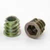 M4-10 * 1 Dente Porca para Móveis Porca Embutida Inserida com Tira de Madeira Amortecedor com Porca Trapezoidal Intermediária Cor Zinco
