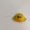 Sombrero de Bebé Primavera y Otoño ins Bordado de Letras Visera Sombrero de Pescador Sombrero de Sol de Verano para Viaje de Bebé Sombrero de Cubo