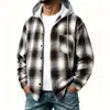Nueva camisa de manga larga a cuadros para hombre, de marca de moda versátil para comercio exterior de primavera y otoño, camisa con capucha casual holgada de moda para pareja