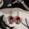 Pendientes Creativos Retro Calavera Rubí Mano Corazón Ins Personalizados Exagerados Góticos Oscuros Joyería Pendientes Accesorios