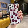 Estación TEMU Gama Alta Color Rojo Vino Cereza Aplicable a Manzana 18promax Funda de Teléfono de Alto Valor 17 Cubierta Protectora Magnética