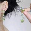 Pendientes de mariposa con circonitas y diseño de nicho, con nombre de flor inaudito. Pendientes largos con borlas para mujer.