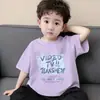Camisetas Estampadas Suaves de Algodón Puro de Verano para Niños Mayores, Elegantes Camisas de Manga Corta con Cuello Redondo Estilo Coreano, Ropa Infantil, Playeras de Manga Corta para Niños
