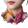 Primavera, Verano y Otoño Estilo Coreano Suéter de Malla Bufanda Pequeña para Cuello y Bufanda para Cuello Delgada Moderna Versátil Semidecorativa Bufanda de Gasa