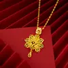 Ouro de Areia Vietnamita Recorte Pavão Display Pingente Gota d'Água Latão Banhado a Ouro Estilo Étnico Traje Antigo Pavão Pingente de Casamento para Mulheres