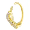 Anillo de nariz de amor de mariposa de diamante nuevo transfronterizo temperamento de personalidad femenina corona cruz joyería para piercing de nariz al por mayor