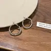 Pendientes de Aro Grandes de Plata Pura de Moda para Mujer 2024 Nuevos Populares Aro Liso Pendientes de Alta Gama Joyería de Aro Circular Europea y Americana