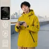 Jaqueta corta-vento impermeável com capuz estilo novo para Outono/Inverno 2026, para casais, para atividades ao ar livre, transfronteiriça