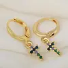 Brincos Novos Transfronteiriços do Distrito de Lu Moda Europeia e Americana para Mulheres Brincos de Cobre Banhados a Ouro 18K Brincos Cruzados de Alta Qualidade