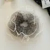 Goma de pelo de malla con estampado de leopardo dulce y fresco, nicho coreano, para mujer, con temperamento, para atar el pelo, cuerda para moño, goma para coleta baja