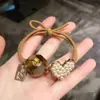 Faixa de Cabelo Estilo Coreano Popular na Internet Tendão de Borracha Faixa de Cabelo Feminina Simples Distinta Adorno de Cabeça com Pérolas Anel de Cabelo Fofo Pulseira Dupla Utilização