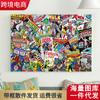 Pintura Colgante Marvel Iron Man Capitán América Pintura para Dormitorio Pintura Decorativa para Habitación de Niños Mural de Fondo para Sofá de Sala de Estar 17