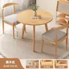 Mesa redonda pequeña color madera maciza mesa de comedor hogar apartamento pequeño mesa simple para comer catering comercial balcón conjunto de mesa y silla de negociación