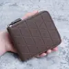 2026 Nueva Cartera para Hombre Bolso Corto con Cremallera Gran Capacidad Múltiples Ranuras para Tarjetas Pequeño Clutch Retro de Negocios Billetera para Monedas