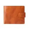 1126 Cartera de Hojas Sueltas Estilo Retro con Múltiples Ranuras para Tarjetas Cartera de Cuero Antirrobo para Hombre Cartera de Cuero Genuino para Hombre