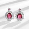 Brincos de rubi simulados de luxo mais vendidos, conjunto de joias de luxo personalizadas, colar feminino, transmissão ao vivo europeia e americana