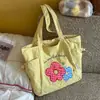 Bolsa de Ombro Única de Grande Capacidade Estilo Ins Japonês para Mulheres Leve Bolsa Tote de Viagem Bolsa de Lona Portátil Casual para Estudantes