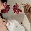 Modernos y Atmosféricos Aretes de Clip Estilo Bosque con Borlas Florales para Mujer, Frescos y Elegantes Aretes de Clip de Playa para Fotografía