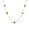 Colar de Aço Titânio 9mm Trevo de Quatro Folhas Concha 5 Peças Feminino Novo Luxo Acessível Versátil Corrente da Clavícula Colar de Concha
