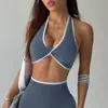 Chaleco de Yoga con Giro Europeo y Americano Transfronterizo, Sujetador Deportivo de Fitness, Camisola para Mujer con Almohadillas en el Pecho, Ropa Interior Deportiva