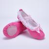 Sapatos de Dança Vermelho Rosa de Renda Sapatos de Ballet Infantil Sapatos de Dança para Bebê Sapatos Fofos para Apresentação de Palco Sapatos Garra de Gato