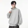 Sudadera Minimalista Perezosa de Cuello Alto para Hombre Otoño/Invierno Versátil Básica Casual Jersey Capa Interior Versátil de Moda