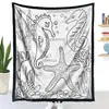 Manta colorida para colorir DIY feita à mão com tema oceano, especialmente projetada para manta DIY handmade transfronteiriça
