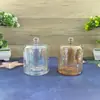Taza de Vela Aromaterapia de Vidrio Ins Tapa de Campana Dorada Tinkerbell Portavelas DIY Contenedor Tapa de Vidrio Contenedor de Piedra Difusora