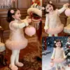 Vestido Cheongsam para Niña Ningli Invierno Nuevo Estilo Estilo Chino Atuendo de Año Nuevo Chaleco Vestido de Princesa Vestido de Cumpleaños de Año Nuevo Vestido de Un Año