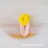 Lindo Pasador de Flor Tejido a Crochet de Lana Hecho a Mano Estilo Mori Accesorios para el Cabello Girasol Fresco Clip Lateral para Niña Clip para Flequillo
