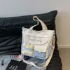 Bolsa de Ombro de Grande Capacidade para Mulheres, Bolsa Transversal de Cor Contrastante, Bolsa para Aulas de Reforço para Estudantes, Bolsa Tote para o Dia a Dia, Bolsa para Reforço, Leve