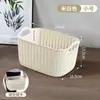 Cesta de armazenamento de mesa de imitação de rattan para uso doméstico, organizador de itens diversos para banheiro, cesta de plástico para lanches na cozinha e sala de estar