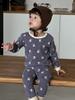 Ropa Infantil Estilo Coreano Otoño 2025 Ropa de Otoño e Invierno para Bebés Conjunto de Pijama de Dibujos Animados para Niños