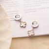 Aretes de trébol de cuatro hojas de acero de titanio aretes de alta gama simples versátiles que no se desvanecen aretes de acero inoxidable aretes joyería para mujer