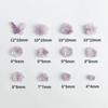 Bolsa de material para uñas con flores de simulación, venta al por mayor, con explosiones luminosas en vivo, nubes y rosas moradas.