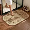 Alfombrilla de Piso Retro para Baño, Absorbente de Agua para Ducha, Resistente a la Suciedad, Antideslizante, Se Puede Cortar, Secado Rápido, Resistente al Desgaste, Alfombrilla de Piso de Tierra de Diatomeas