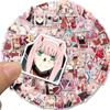 100 pegatinas de la selección nacional de anime Zero Two para equipaje, ordenador y teléfono móvil.