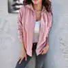 En Stock Transfronterizo Más Vendido Chaqueta Nueva de Color Sólido para Mujer, Abrigo con Capucha de Pana Estilo Simple Europeo y Americano para Mujer