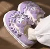 Pantuflas de algodón de gato Hello Kitty para mujer, bolso de invierno con zapatos de algodón de luna lindos y nuevos de piel y forro polar para mujer