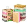 Nuevo Modelo de Estropajo de Lufa Tricolor Esponja de Alta Espuma, Paño para Lavar Platos Grueso de Doble Cara, Estropajo de Cocina para Platos, Estropajo Mágico