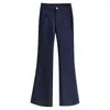 Pantalones de campana de cintura alta con terciopelo interior Otoño/Invierno para mujer 2026 Nuevo estilo de caída Pantalones casuales Adelgazantes de moda Pantalones largos Pantalones de microcampana