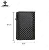 Billetera Corta de Metal Magnética con Lector RFID Anti-Robo Portatarjetas Mini Billetera de Fibra de Carbono Billetera para Hombre