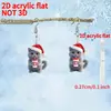 Pendientes de Gato Gatito de Navidad Bebiendo Té de Burbujas de Acrílico Plano Creativo Lindo Gato Británico de Pelo Corto Transfronterizos Nuevo Producto