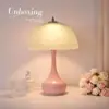 Luminária de cabeceira nórdica com um toque luxuoso e sofisticado, luminária de mesa decorativa em forma de abóbora para o quarto, abajur criativo de vidro vintage para pousadas