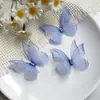 Pacote com 3 Borboletas de Tule 3D de Camada Dupla de 5cm para Acessórios de Cabelo DIY Feitos à Mão, Materiais de Decoração, Brincos de Maquiagem Facial Estilo Antigo Hanfu