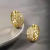 Brincos Elegantes Mais Vendidos da Cao Shi Douyin para Mulheres, Joias Brilhantes com Zircônia Incrustada, Estilo de Luxo Acessível, Humor Exótico de Alto Padrão