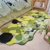 Alfombra de Mesita de Noche con Forma de Musgo Transfronteriza, Alfombra de Cachemira Sintética para Dormitorio, Felpudo de Flocado de Comercio Exterior para el Hogar, Alfombra de Piso para Sala de Estar y Balcón
