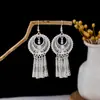[Selección Premium] Pendientes Estilo Étnico de Minorías Vintage con Plata de Minorías Étnicas, Pendientes Largos Colgantes Florales Estilo Bohemio Único