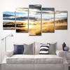 5 lienzos con paisajes soleados, obras de arte para decoración de sala de estar, Amazon transfronterizo, Aliexpress