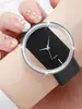1 peça Relógios Moda Mostrador Vazado Relógio Feminino Pulseira de Couro Analógico Quartzo Pulso